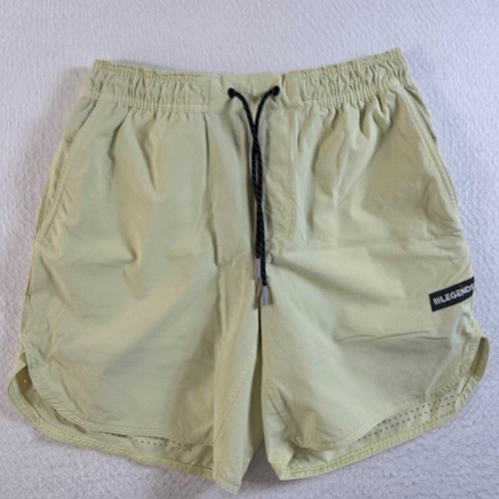 Legends Luka Shorts Mens Small Athletic Lined Gym Training Greenish Yellow
